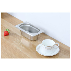 Gastro GN 1/9 Edelstahlbehälter - Tiefe 65 mm - 0,6 L