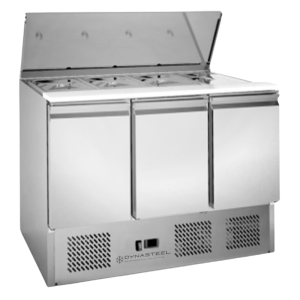 Saladette Compact 3 Doors - With Sliding Lid - Dynasteel