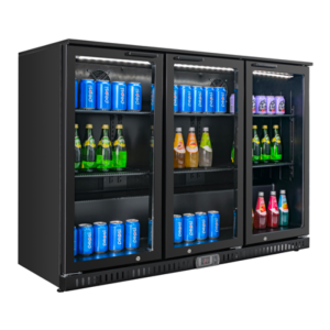 Skinplate Refrigerated Back Bar - 3 Glass Swing Doors - 328 L - Dynasteel