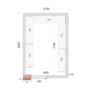 Negatieve Koelcel TEFCOLD - 2100 x 3000 mm: Professionele prestaties