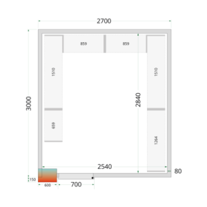 Positieve Koelcel - 2700x3000 | TEFCOLD - Geoptimaliseerde opslag voor professionals