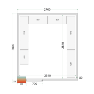 Positieve Koelkamer - 2700x3000 | TEFCOLD - Geoptimaliseerde opslag voor professionals