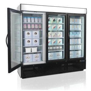 Vitrine Vriezer 1657 L TEFCOLD - 3 Glazen Deuren - Wit