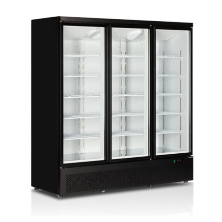 Zwarte Vrieskast - 3 Glazen Deuren - 1090 L | TEFCOLD Atom Maxi