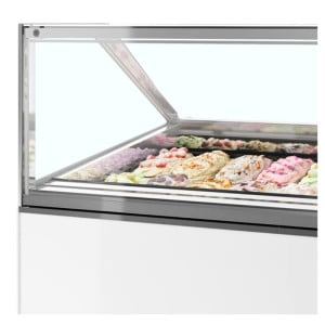 Geventileerde ijsvitrine met rechte voorkant - 20 x 5 L | TEFCOLD MILLENNIUM ST20