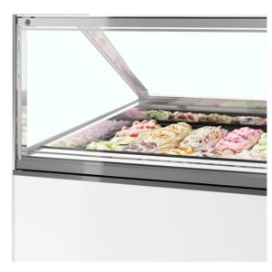 Geventileerde ijsvitrine - Rechte voorkant - 18 x 5L - TEFCOLD Millennium ST18