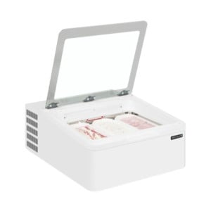 Vitrine Comptoir à Glace - 3 x 5 L de TEFCOLD : Présentation optimale et accessibilité aisée Vitrine Comptoir à Glace - 3 x 5 L