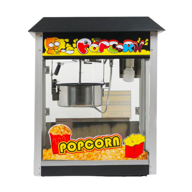 Professionele Popcornmachine - Zwart Dynasteel: Krachtig, duurzaam en perfect ontwerp.