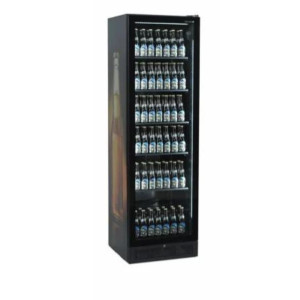 Black Refrigerated Cabinet - Glass Door 347L TEFCOLD: Optimal storage and elegant presentation of your products