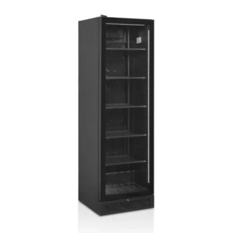 Armoire Réfrigérée Noire - Porte Vitrée Charnière Gauche - 347L | TEFCOLD