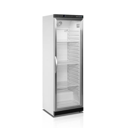 TEFCOLD Glass Door Refrigerated Cabinet - White - 350 L: Optimal storage for goods and product visibility.