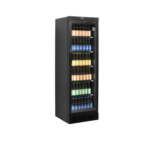 Black Beverage Refrigerated Cabinet - Glass Door 347 L TEFCOLD: Optimal Presentation & Elegance ????