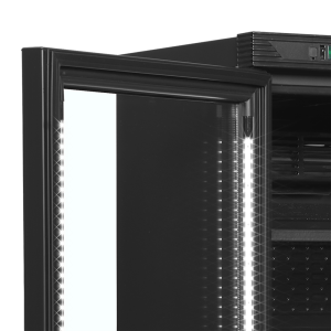 Black TEFCOLD CEV425 Beverage Refrigerated Cabinet - Left Glass Door 347L