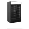 Black Refrigerated Cabinet TEFCOLD - Canopy & 2 Glass Doors