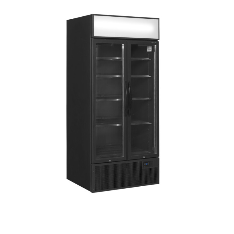 Armoire Réfrigérée Noire TEFCOLD - 2 Portes Vitrées - 535 L