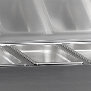 Saladette zum Aufstellen Edelstahl-Deckel - Statisch - 5 GN 1/4 - TEFCOLD