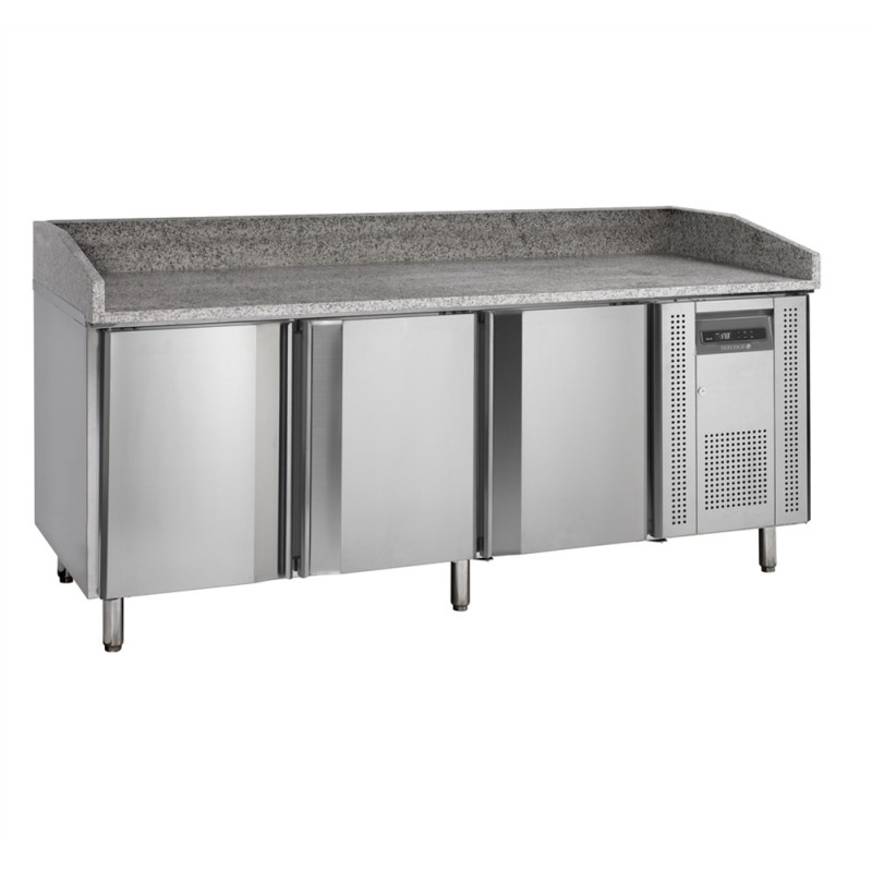 Tafel voor Pizza RVS - 400 x 600 mm - 3 Deuren | Merk TEFCOLD