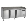 Edelstahl-Pizzatisch - 400 x 600 mm - 3 Türen | Marke TEFCOLD