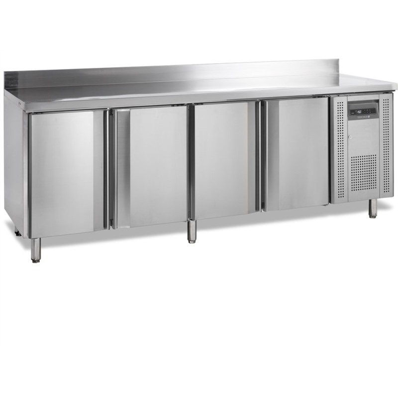 Negatieve gekoelde tafel met opstaande rand - 4 deuren - GN 1/1 Tefcold CF7410