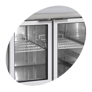 Stainless Steel Refrigerated Table - 4 Glass Doors GN 1/1 - TEFCOLD CK7410G