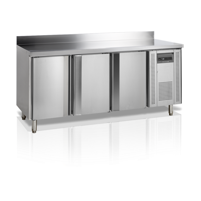 TEFCOLD snack counter koeler - 345 L, 3 deuren, achterwand