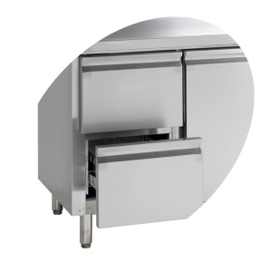 Snack Counter Koeler met Achterwand - 2 Deuren - 230 L - Tefcold | Optimale opslag van verse voedingsmiddelen