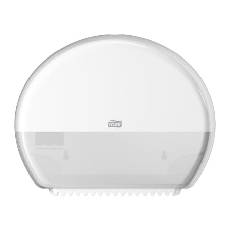 Mini Jumbo White Tork Elevation Toilet Paper Dispenser - High Capacity