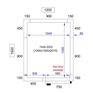 Kühlschranktafel aus Edelstahl AISI 430 - 1200x1500x2010 mm - Combisteel