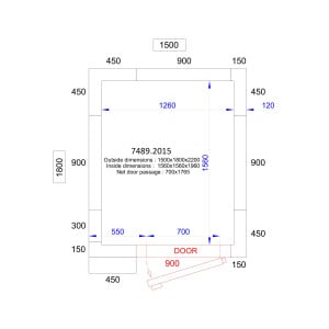 Panneau Chambre Froide Isolation 120mm - 1500x1800x2200mm CombiSteel