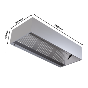 Cubic Hood 900 Led Without Motor 1400 Dynasteel - Pro Design & Quality