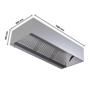 Afzuigkap Cubique 900 Led Zonder Motor Dynasteel - Lengte 1600 & Inox AISI 304