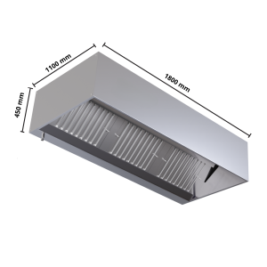 Hotte Cubique 1100 met LED - Dynasteel - 1800mm