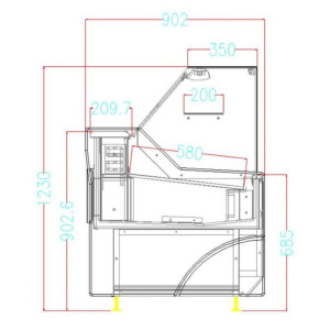 Refrigerated display case Wesley 1.5 Black 130 L - CombiSteel Equipment