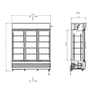 Refrigerated Display Case for Drinks 3 Glass Doors 1065L Combisteel - High Capacity, Premium Quality