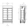 Refrigerated Beverage Display Case 2 Glass Doors 670 L CombiSteel - Professional Refrigerated Cabinet