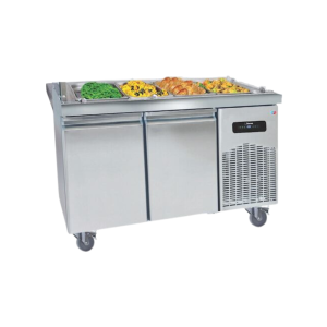 Buffet Chauffant Inox 4 Bacs Desserte Réfrigérée 2 Portes MultiGroup