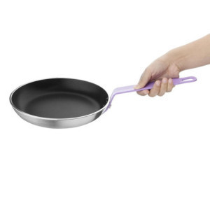 Aluminium Non-Stick Frying Pan Ø 240mm, Purple Handle Hygiplas - Teflon Platinum Plus Coating