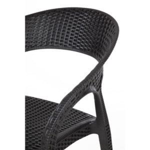 Fauteuils Omhullend Rotan PP Zwart - Set van 4 Bolero Horeca en Hotelwezen