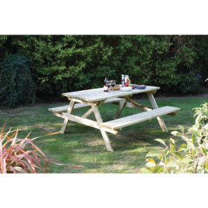 Elegante en robuuste houten picknicktafel 1,5m