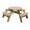 Round Wooden Picnic Table 2000mm Rowlinson: Sturdy & Elegant