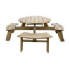 Picknicktafel van rond hout 2000mm Rowlinson: Stevig & Elegant