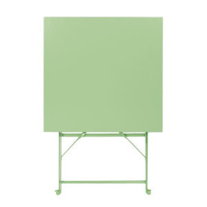 Table carrée pliante Bolero vert clair 600 mm en acier