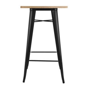 Table de Bar Noire avec Plateau en Bois Bolero - Élégante et Fonctionnelle