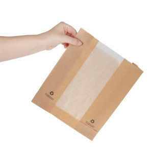 Kraft Paper Bags with Glassine Window - Lot of 1000, Eco-friendly & Elegant