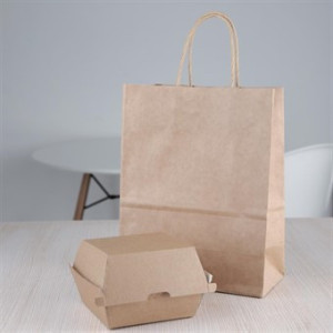 Small Compostable Hamburger Boxes 112mm - Pack of 150 Kraft Fiesta