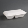 Doosjes 2 Compartimenten Bagasse Composteerbaar 253 mm - Set van 200