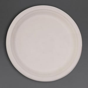 Teller aus kompostierbarem Bagasse in ovaler Form, 198 mm - Packung mit 50 Stück, professionelle Qualität