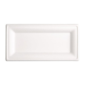 Assiettes Rectangulaires Compostables Bagasse 258mm