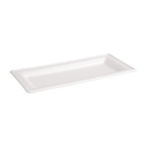 Assiettes Rectangulaires Compostables Bagasse 258mm