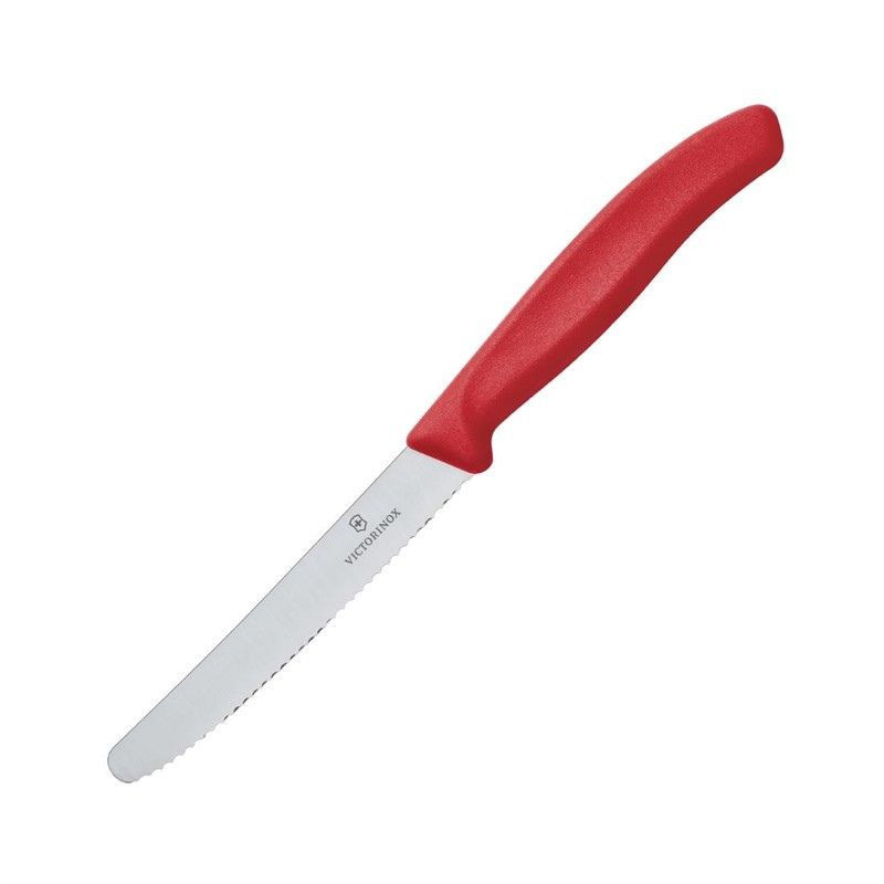 Tomatenmesser mit Wellenschliff Victorinox 11cm Rot